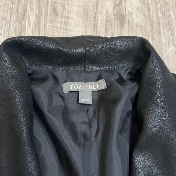Roz & Ali Women's Black Tailored Blazer Size L Professional Style - Picture 7 of 11